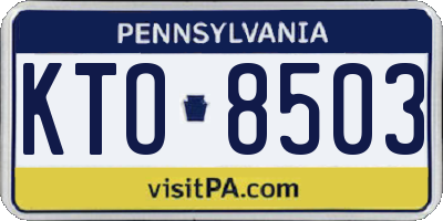 PA license plate KTO8503