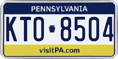 PA license plate KTO8504