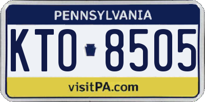 PA license plate KTO8505