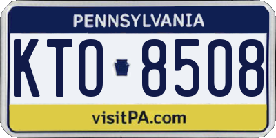 PA license plate KTO8508