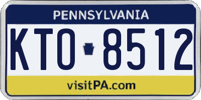 PA license plate KTO8512