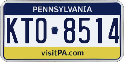 PA license plate KTO8514