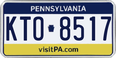 PA license plate KTO8517