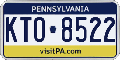 PA license plate KTO8522