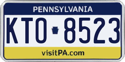 PA license plate KTO8523