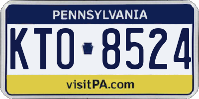 PA license plate KTO8524