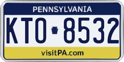 PA license plate KTO8532
