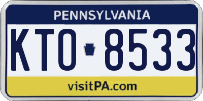 PA license plate KTO8533