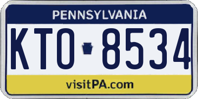PA license plate KTO8534