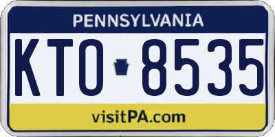 PA license plate KTO8535