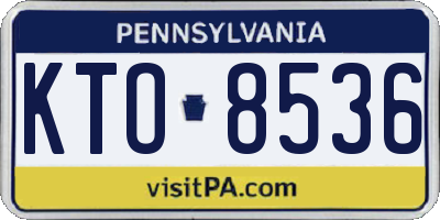 PA license plate KTO8536