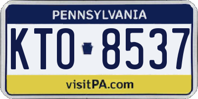 PA license plate KTO8537