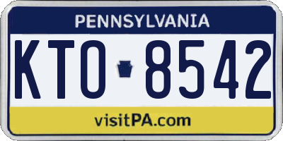 PA license plate KTO8542