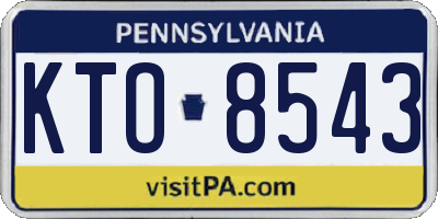 PA license plate KTO8543