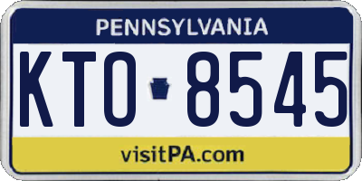 PA license plate KTO8545