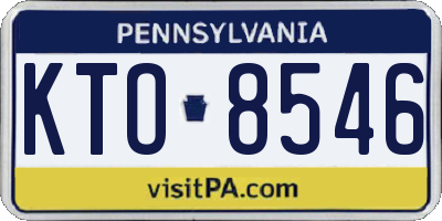 PA license plate KTO8546