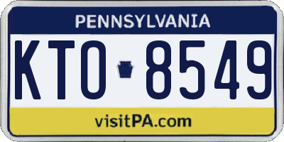 PA license plate KTO8549