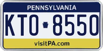 PA license plate KTO8550