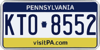 PA license plate KTO8552