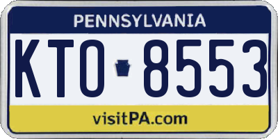 PA license plate KTO8553
