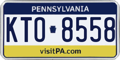PA license plate KTO8558