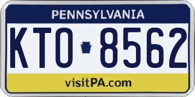 PA license plate KTO8562