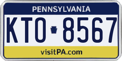 PA license plate KTO8567