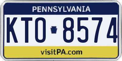 PA license plate KTO8574