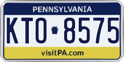 PA license plate KTO8575