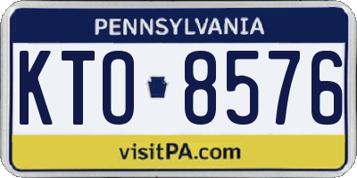 PA license plate KTO8576