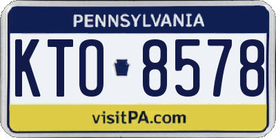 PA license plate KTO8578