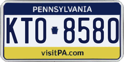 PA license plate KTO8580
