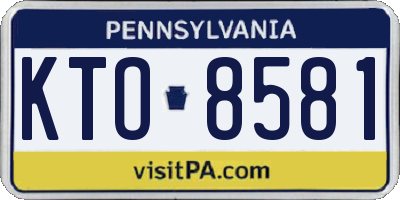 PA license plate KTO8581