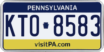 PA license plate KTO8583
