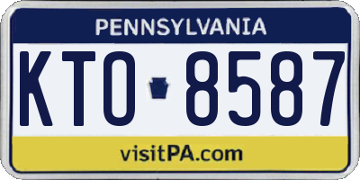 PA license plate KTO8587