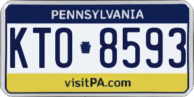 PA license plate KTO8593