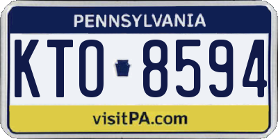 PA license plate KTO8594