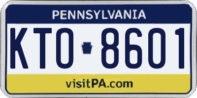PA license plate KTO8601