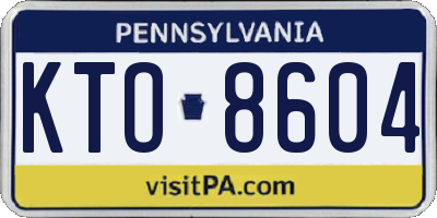 PA license plate KTO8604