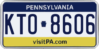 PA license plate KTO8606