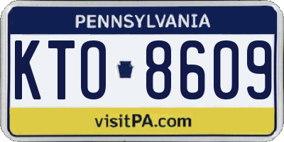 PA license plate KTO8609