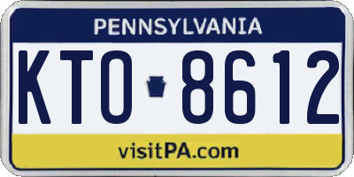 PA license plate KTO8612