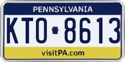 PA license plate KTO8613