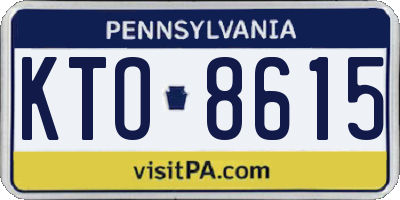 PA license plate KTO8615