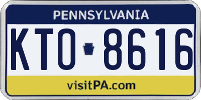 PA license plate KTO8616