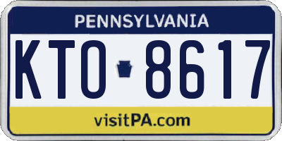 PA license plate KTO8617