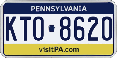 PA license plate KTO8620