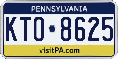 PA license plate KTO8625