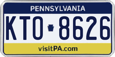 PA license plate KTO8626