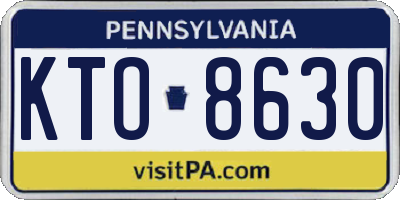 PA license plate KTO8630